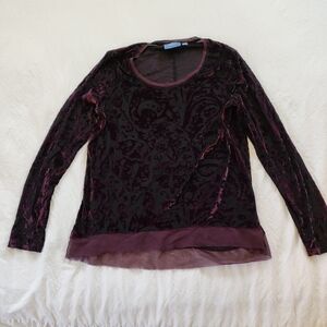 Simply Vera Vera Wang Burgundy Long Sleeve Top